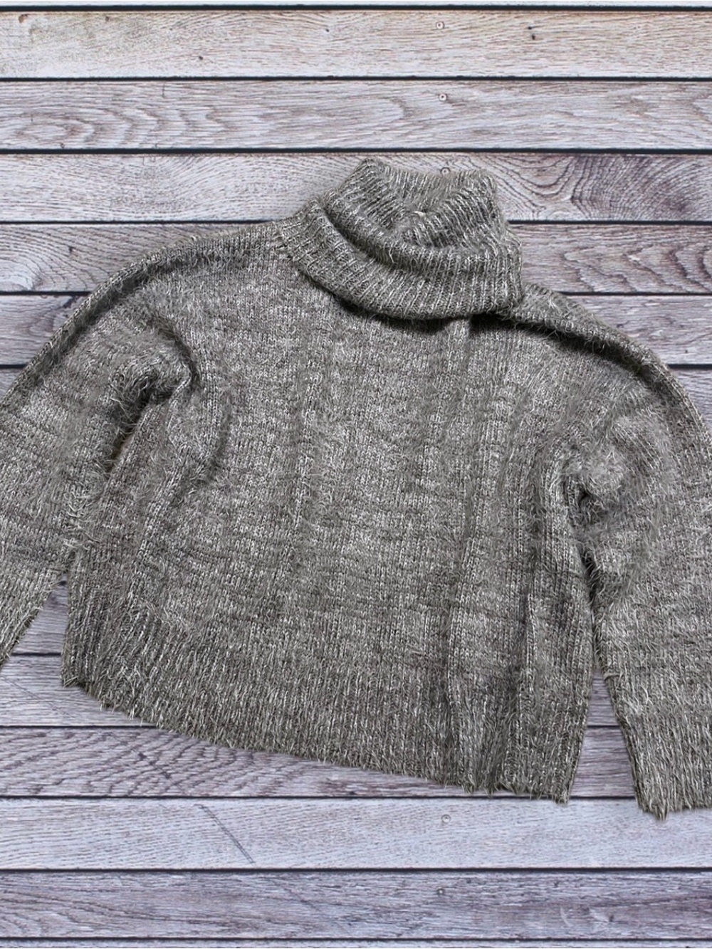 Show Me Your MuMu Heather Gray Turtleneck Sweater Wool Blend Small